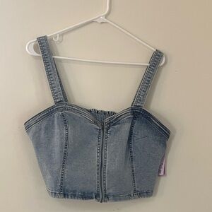 Target Denim Bustier Top - Gray